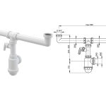 Sifon za dvodelnu sudoperu 6:4″