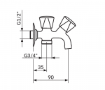 Rosan Ventil Sanitary Klasik A57F12 - Слика 2