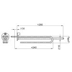 Grejač sa cevi za termostat , za bojler "Termorad" 2000W - Слика 2