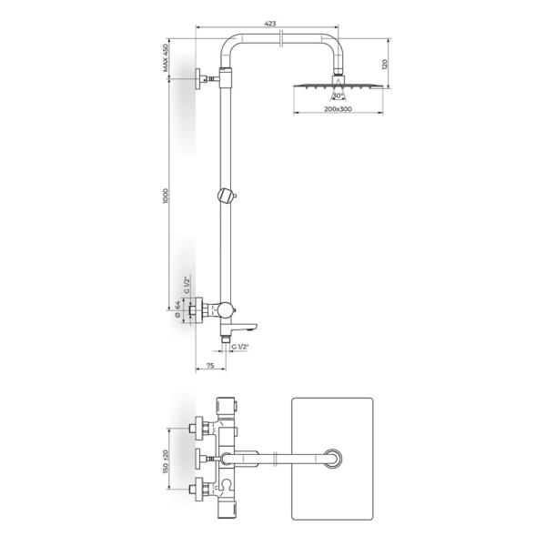 Rosan S2 baterija za tuš kadu 2t37351 - Слика 2
