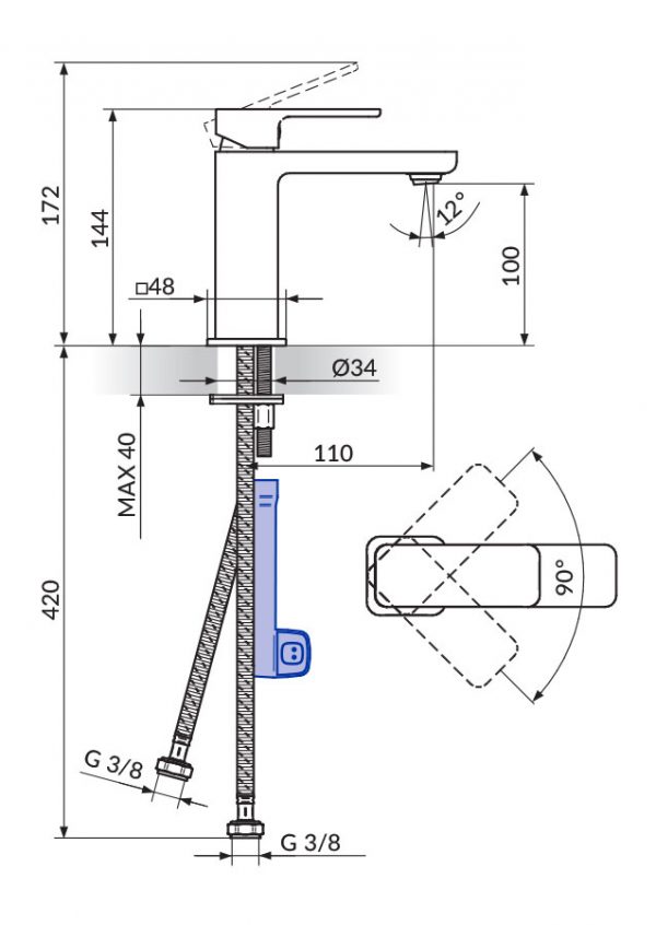 Rosan S2 baterija za lavabo 230201 - Слика 2