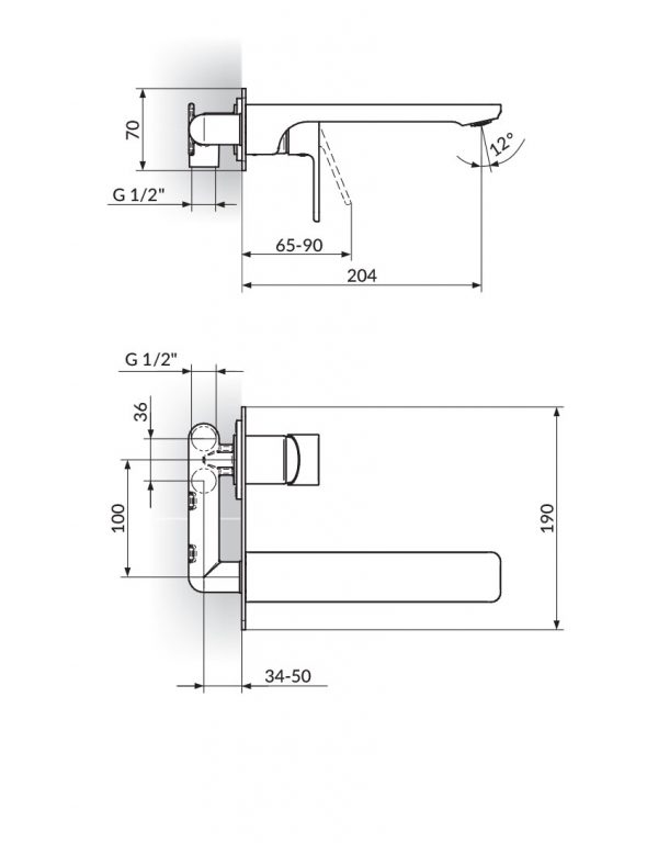 Rosan S2 uzidna baterija za lavabo 231401 - Слика 2