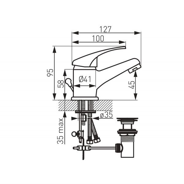 Ferro baterija za umivaonik linija Basic BBC2 - Слика 2