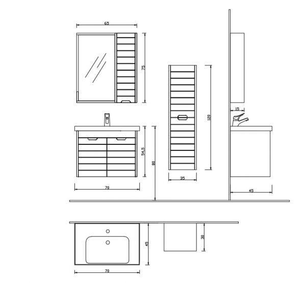 Kupatilski nameštaj Mostar 70 - Слика 3