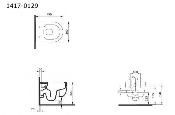 Konzolna WC šolja Tondo Bela - Слика 2