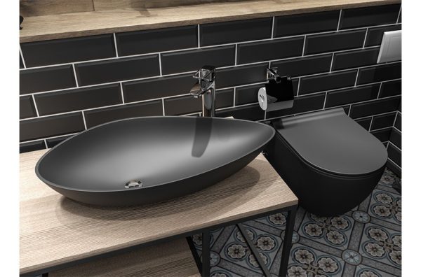 nadgradni lavabo suza mat crni