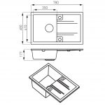 Granitna sudopera siva DRGM48/78GA - Слика 2