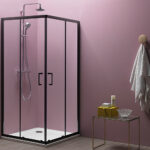 Tuš kabina Eco Quat TKK black kvadratna
