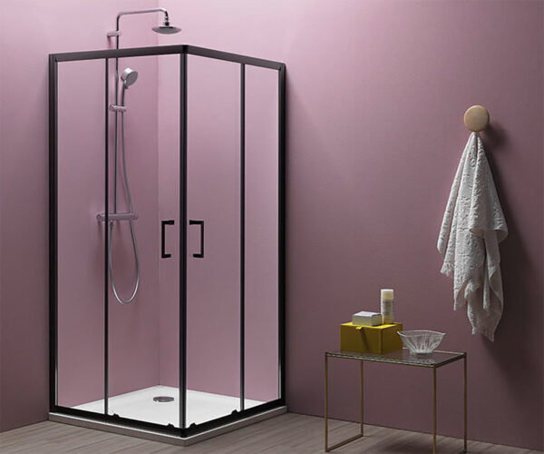 Tuš kabina Eco Quat TKK black kvadratna - Slika 1