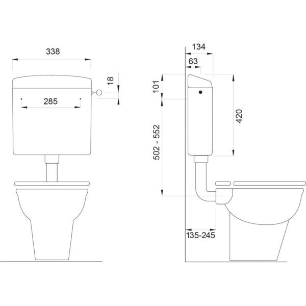 WC kotlić NM WISA 336 DUO 3/6l - Слика 2
