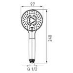 Tuš ručica Cortina crna S340BL-B - Слика 2