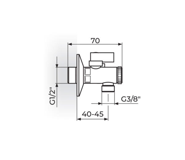 Ugaoni ventil Armor A62F1238 - Слика 2