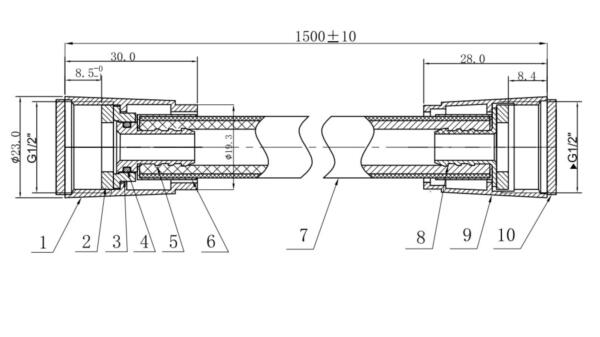 Tuš crevo crno - Слика 2