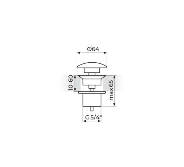 Rosan gornji deo za Sifon za Lavabo S2 Gold 2245 - Slika 2