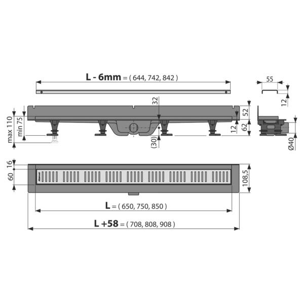 Tuš kanalica APZ30 Wall - Слика 3