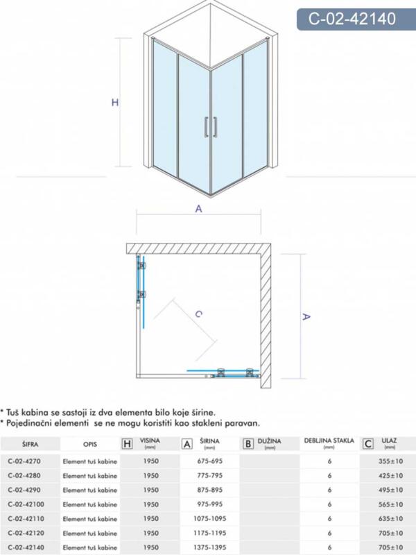 Tuš kabina CONCEPT ATLAS Element - Слика 4
