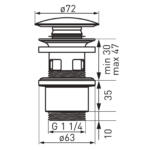 Pileta klik-klak sa belim čepom S288PPC - Слика 2
