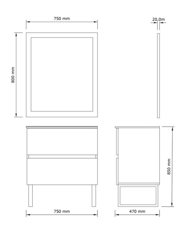 Livorno 75 kupatilski nameštaj - Слика 3