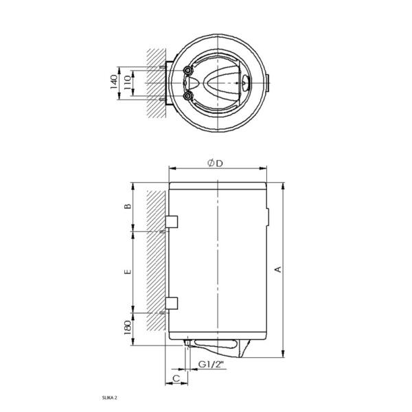 Talas D vertikalni bojler sa elektronskim termostatom - Слика 5