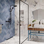 Usponski tuš Rondo Lux Crni NP23-BL - Слика 2