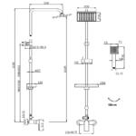 Algeo Square baterija sa usponskim tušem NP74-BAQ7U - Слика 2