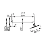 Tuš ruža Slim crna NPT13-BL - Slika 2