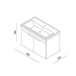 Ormarić LINEART ENJOY 650 white sa lavaboom - Слика 3