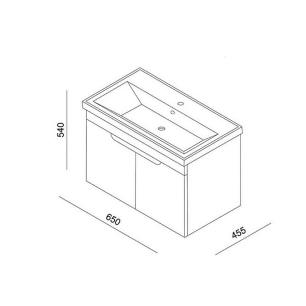 Ormarić LINEART ENJOY 650 white sa lavaboom - Слика 3