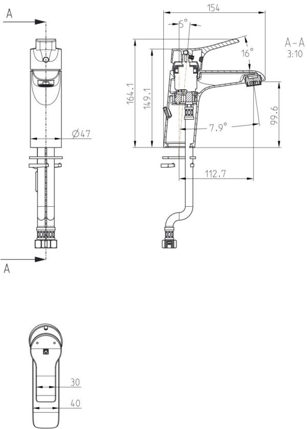 HERZ LINO baterija za umivaonik 00095 - Слика 2