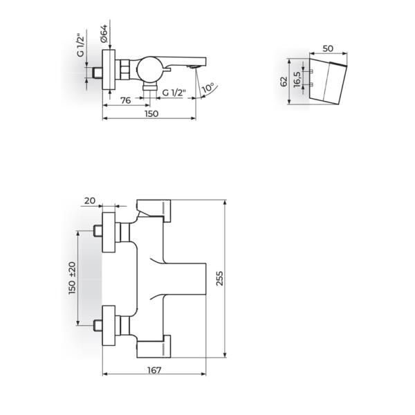 Rosan Stolz S3 baterija za kadu 333101B - Slika 2