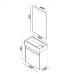 Ormarić LINEART MOON 500 cadiz sa lavaboom - Слика 3