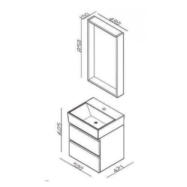 Ormarić LINEART PLAZA oak sa lavaboom - Слика 8