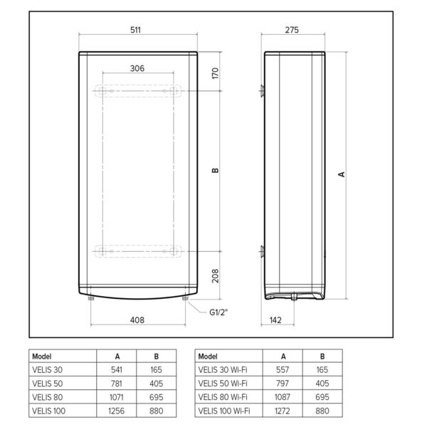 Ariston bojler Velis PRO 80L EU - Слика 4