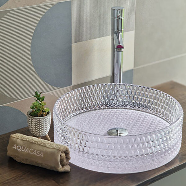 COPEN Stakleni lavabo nadgradni beli - Слика 2