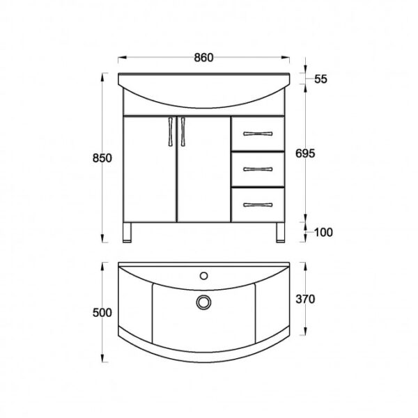 UNI Toaletni ormarić 45 - Слика 12