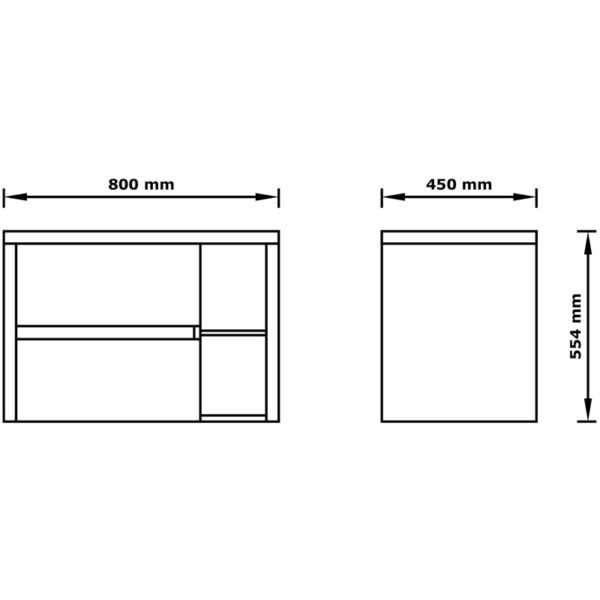 Ormarić Palermo 80 dark - Слика 3