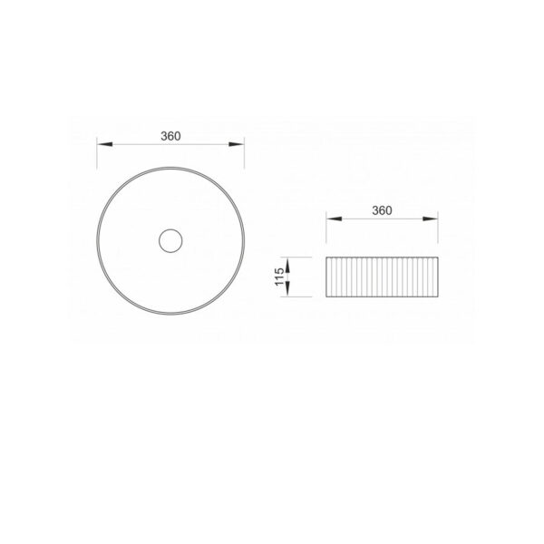 Lavabo nadgradni MINOTTI 360x360x115 mat crn - Slika 2