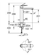 Baterija za lavabo GROHE EUROSMART COSMOPOLITAN XL - Слика 4