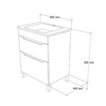 Ormarić sa lavaboom Aqua 65 PVC beli - Слика 3