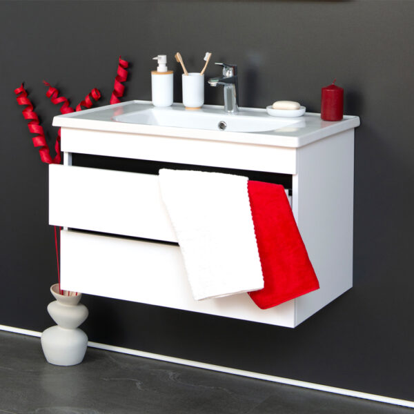 Ormarić sa lavaboom Hidro 80 PVC beli - Слика 1