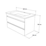 Ormarić sa lavaboom Hidro 80 PVC beli - Слика 2