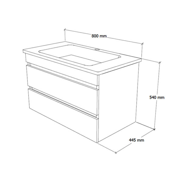 Ormarić sa lavaboom Hidro 80 PVC beli - Слика 2