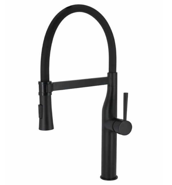 Jednoručna baterija za sudoperu COPEN PEPPER A sa flex lulom 2F mat crna sa 3 cevi - Слика 1