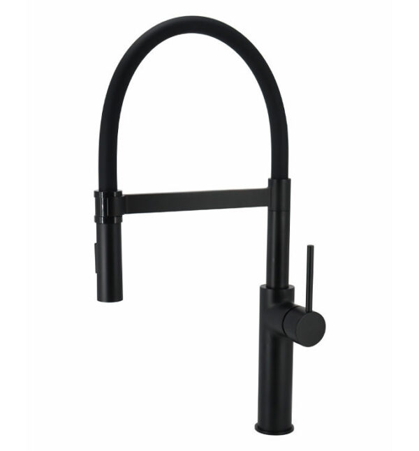 Jednoručna baterija za sudoperu COPEN PEPPER B sa flex lulom 2F mat crna sa 3 cevi - Слика 1