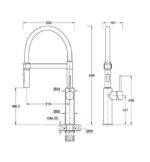 Jednoručna baterija za sudoperu COPEN PEPPER B sa flex lulom 2F mat crna sa 3 cevi - Слика 2