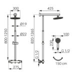 Trevi usponski tuš set NP75-TRV7U-GM - Slika 3