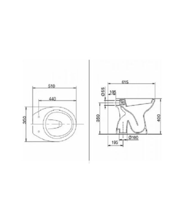 Wc šolja IDEAL STANDARD VASO simplon - Слика 2