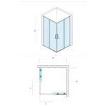 Tuš paravan Elemento Combo 80x80 - Слика 2