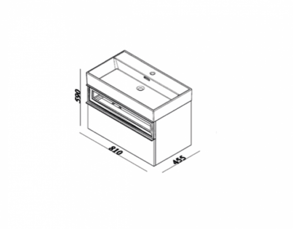 Ormarić LINEART SHARP 800 cadiz sa lavaboom - Слика 3
