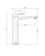 Baterija za lavabo E500 bakar visoka - Slika 2